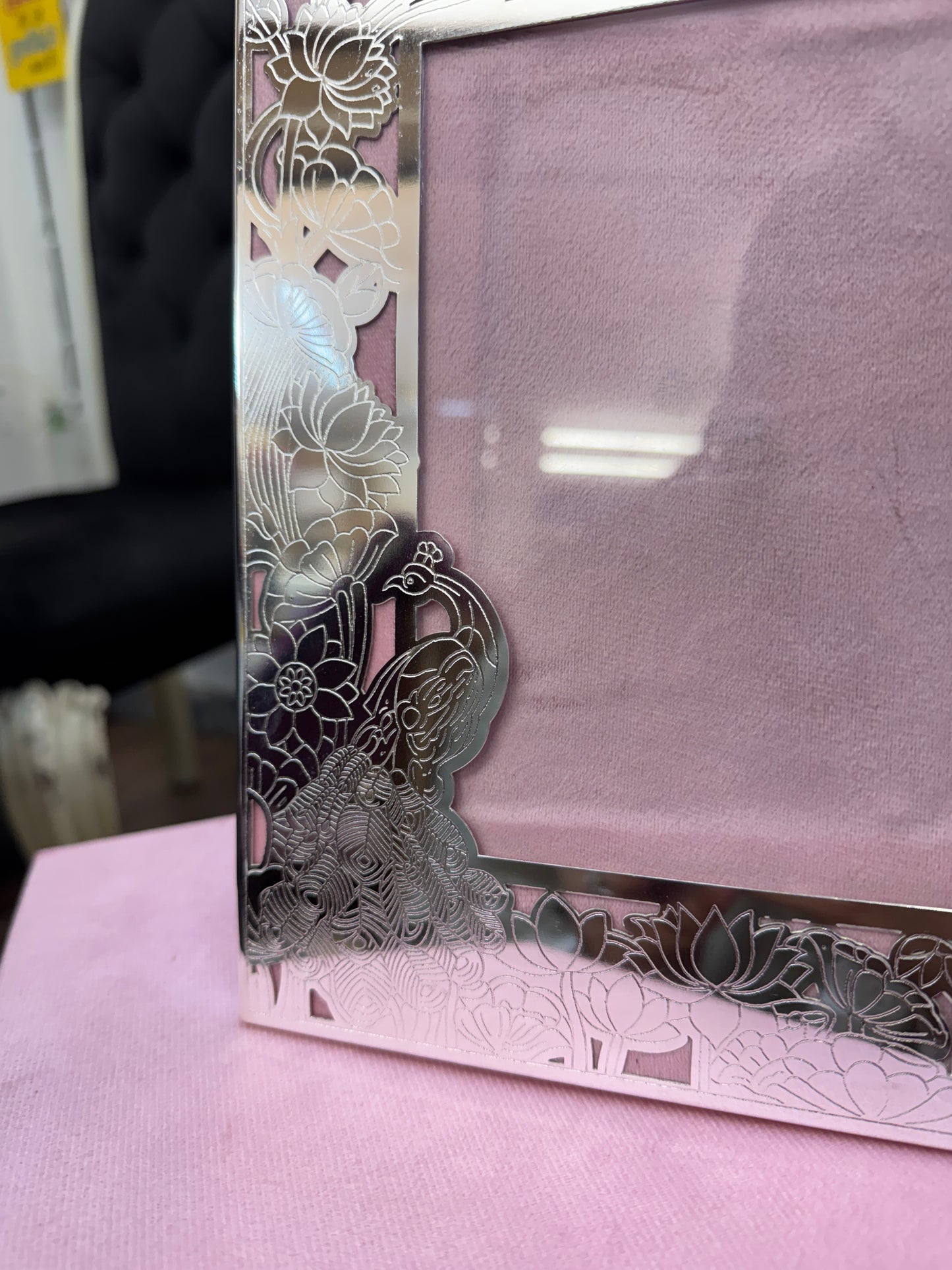 German Silver Frame Pecock Box Gift Set
