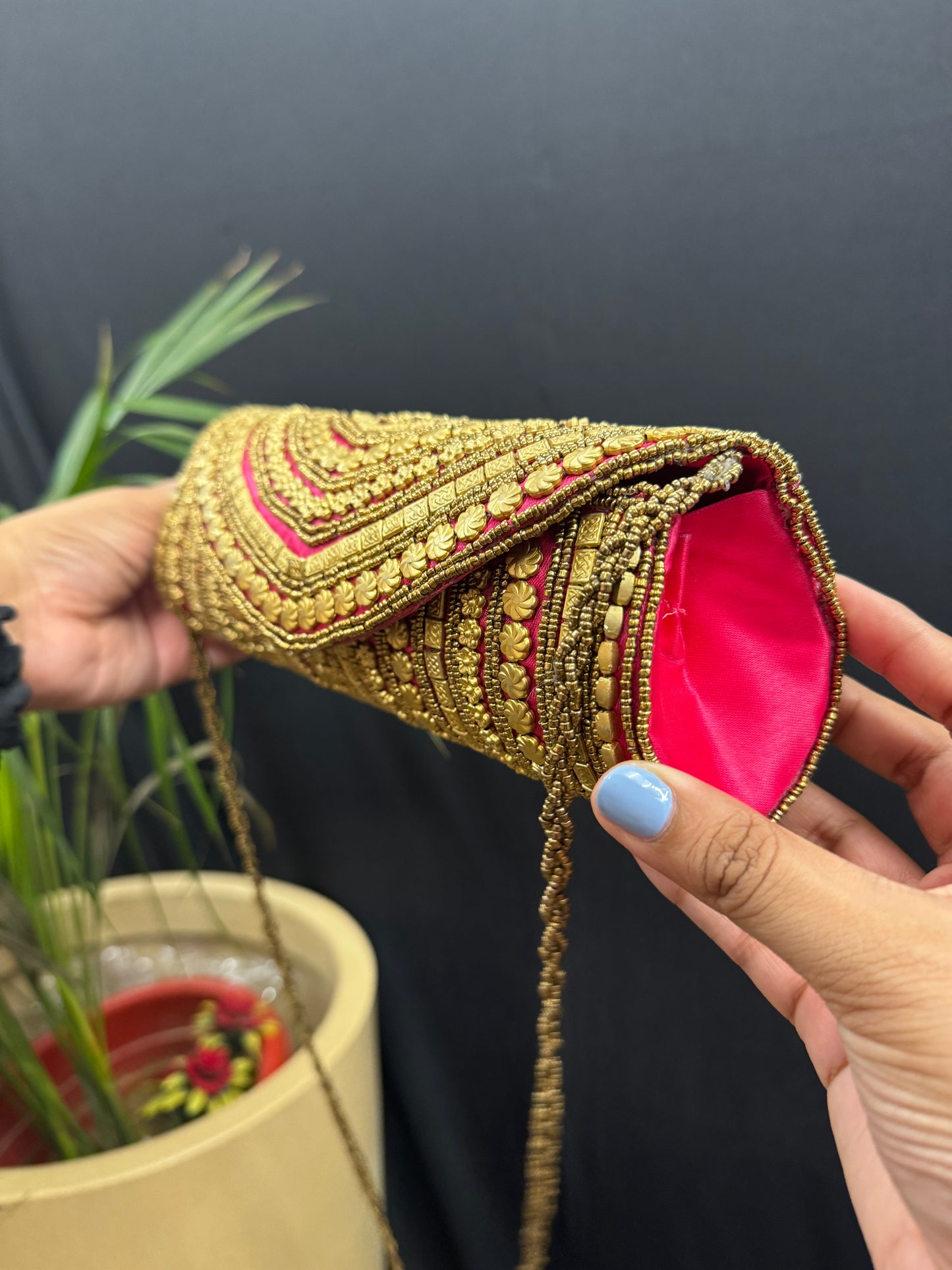 Cylindrical handmade wallet sling bag