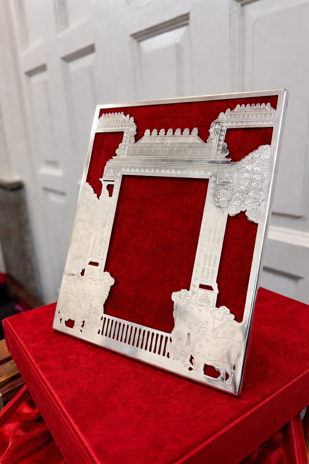 German Silver Frame Box Gift Set