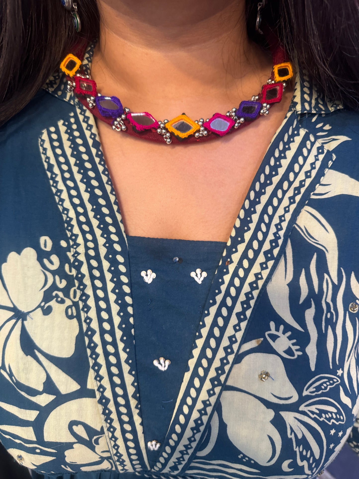 Handmade Mirror Hasli for Navratri