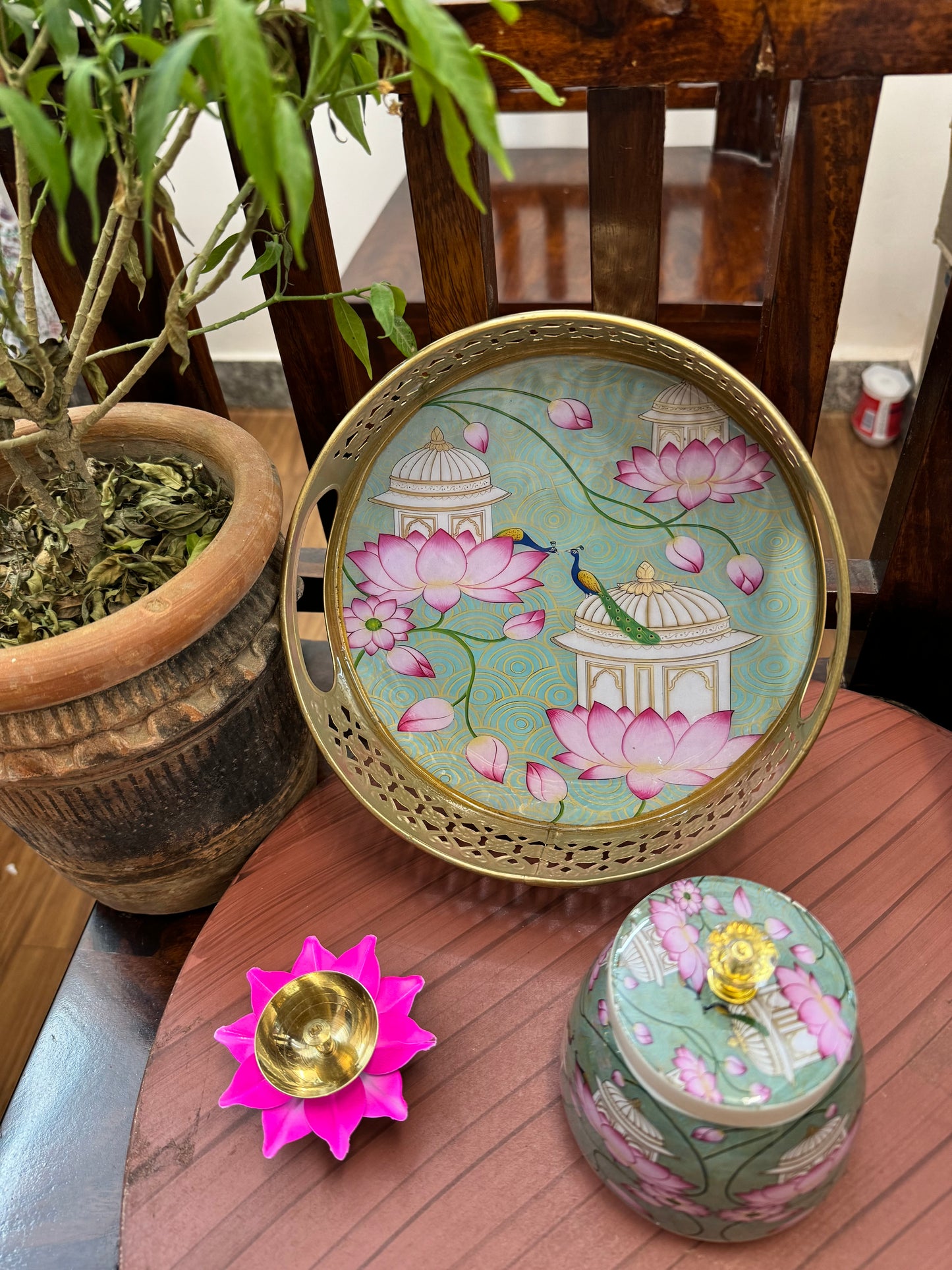 Tray, Jar & Diya Set