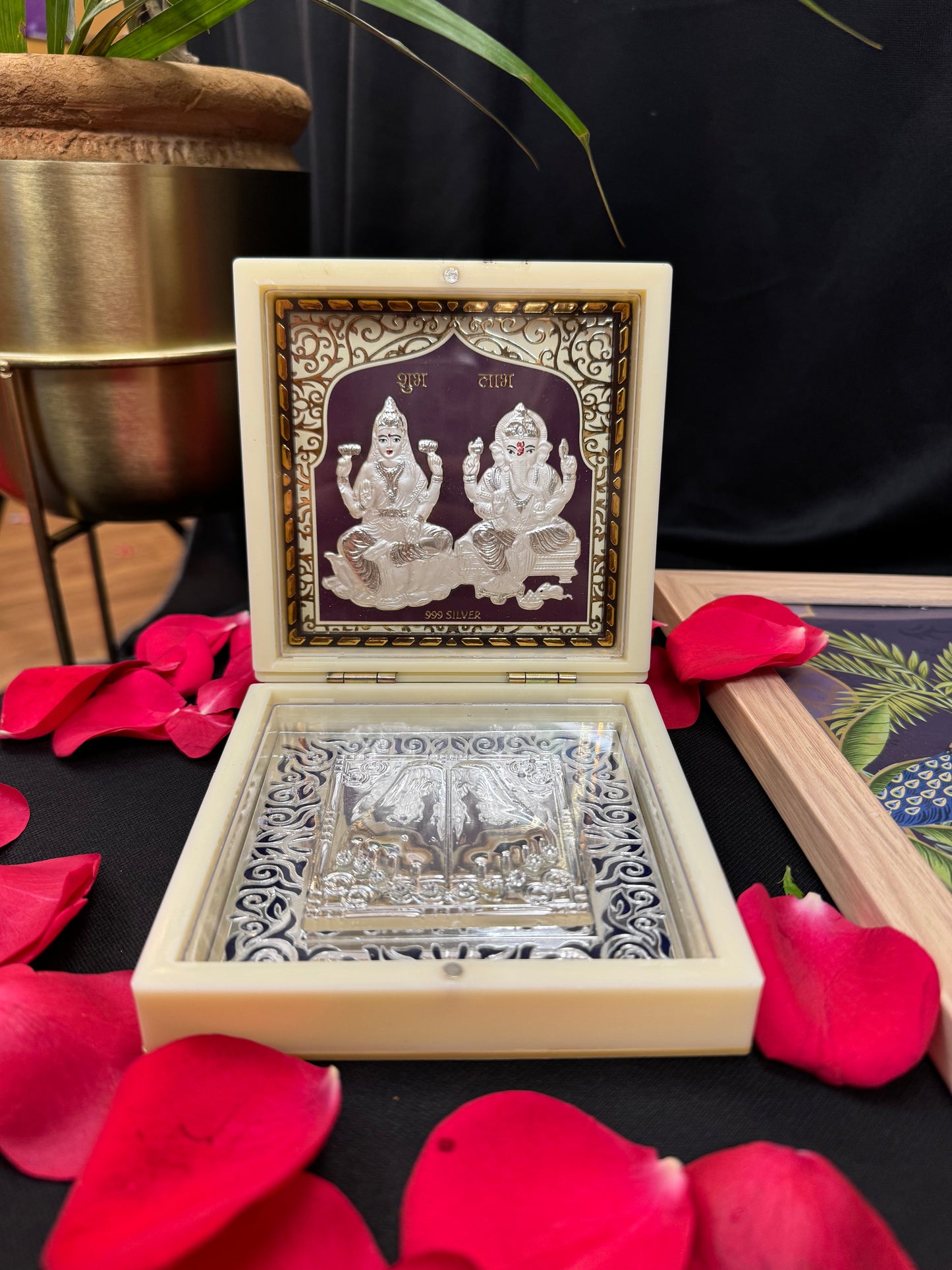 999 Silver Laxmi Ji Ganesh Ji Prayer Box