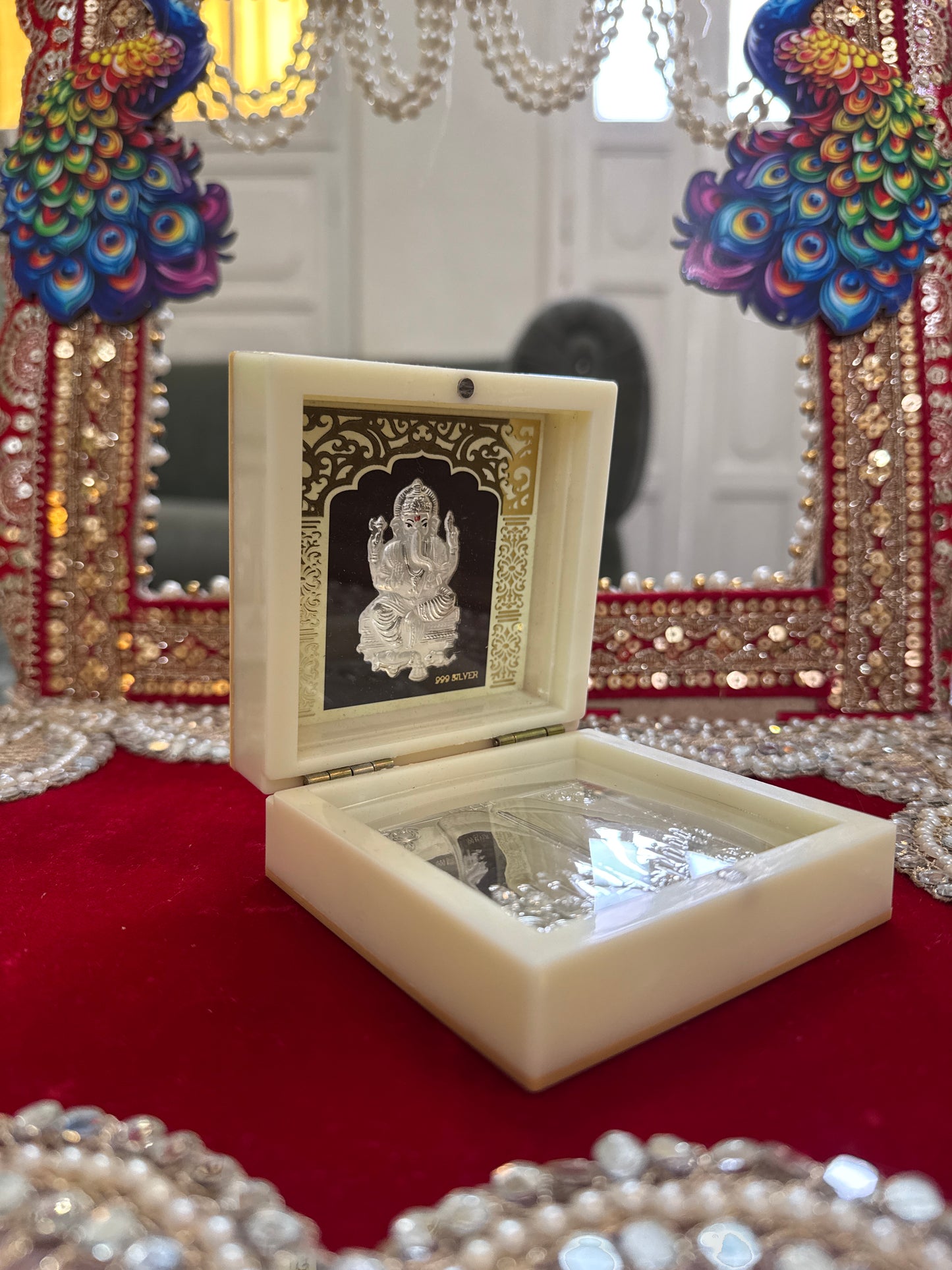 999 Silver Ganesh Ji Prayer Box