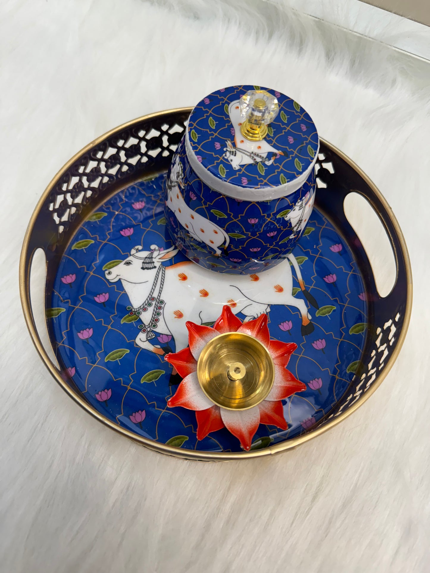 Tray, Jar & Diya Set