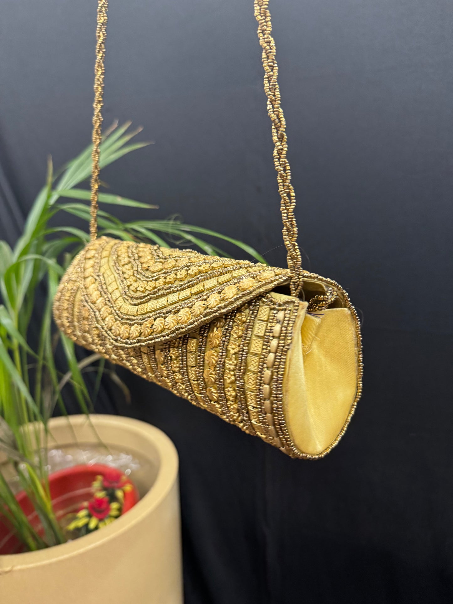 Cylindrical handmade wallet sling bag