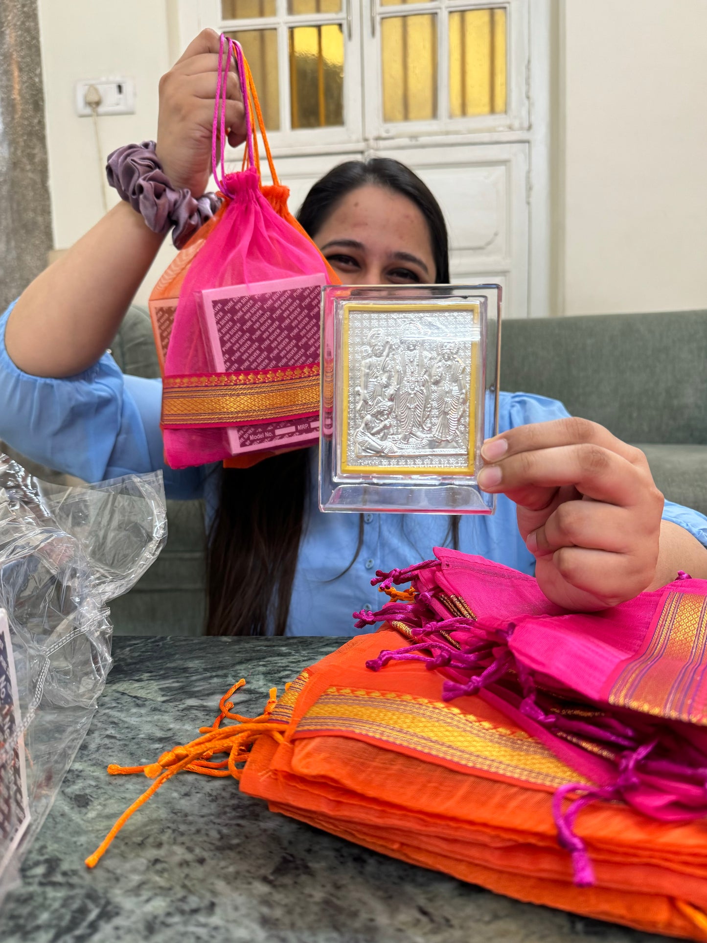 Ram Darbar Frame and Potli Set