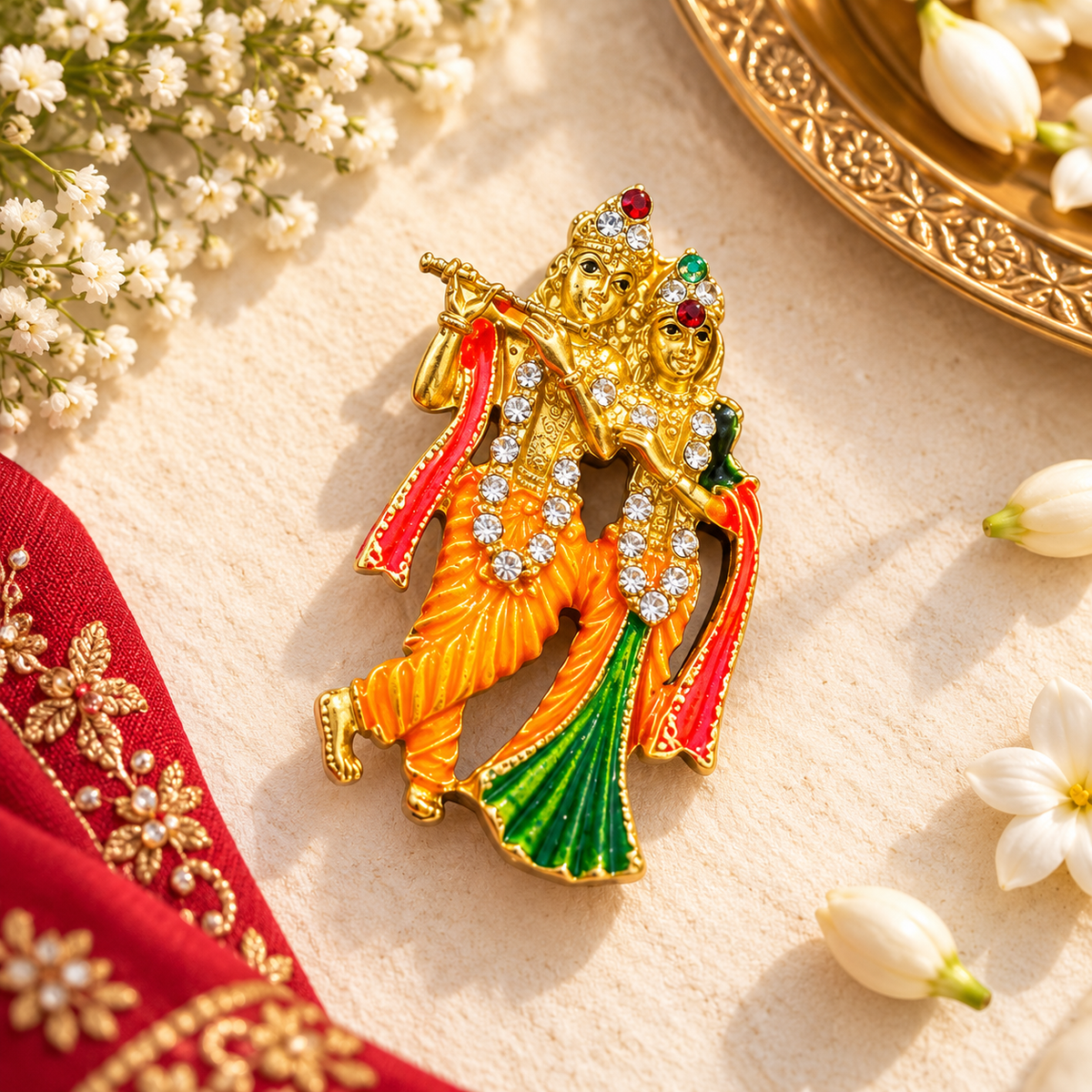 Radha Krishna Ji Metal Pin Badge