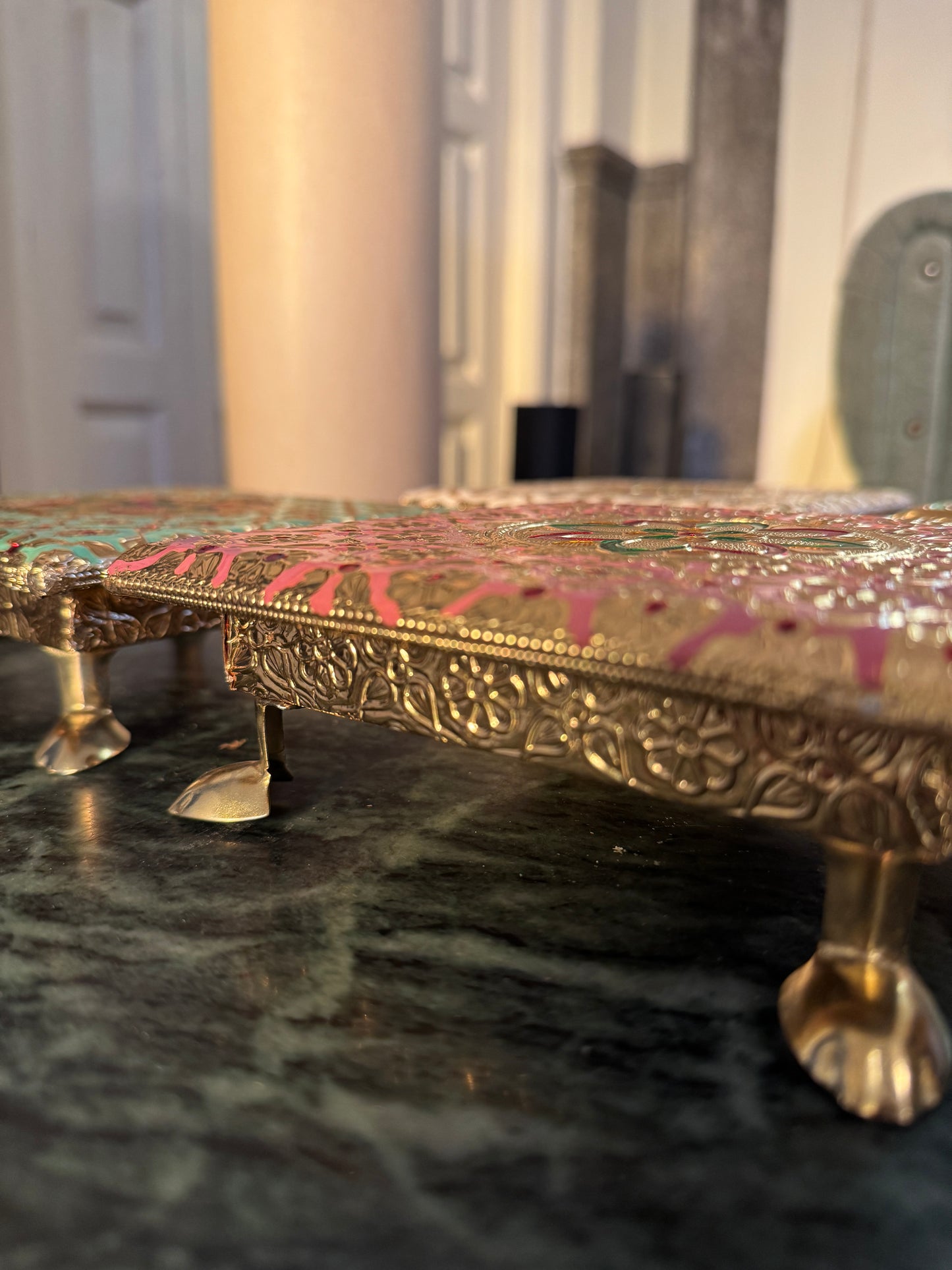 Meenakari Chowki for mandir / pooja / singasan