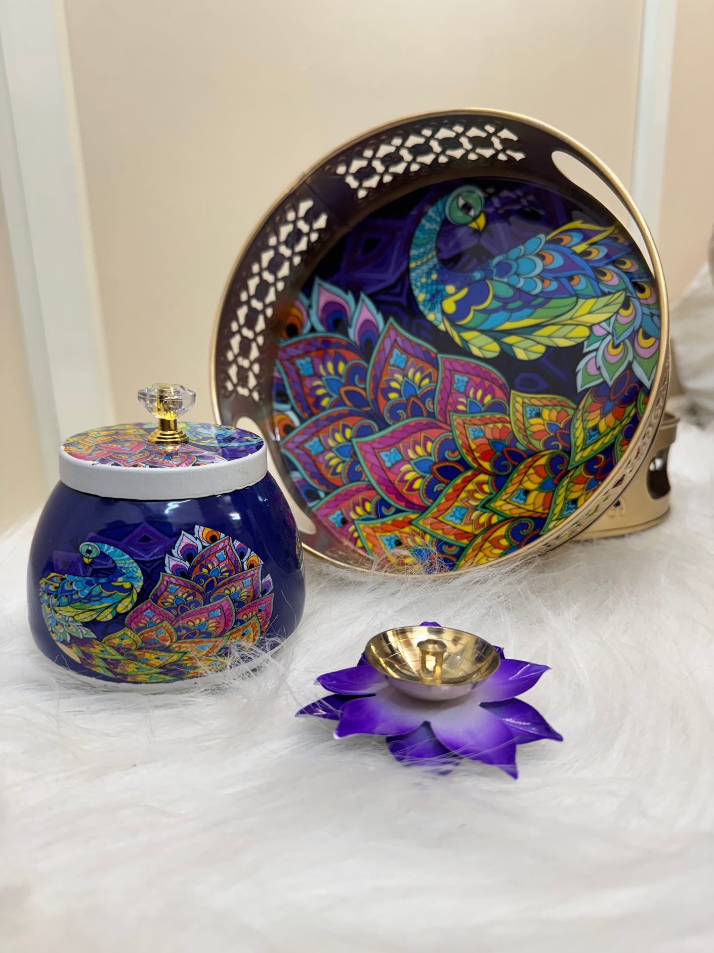 Tray, Jar & Diya Set