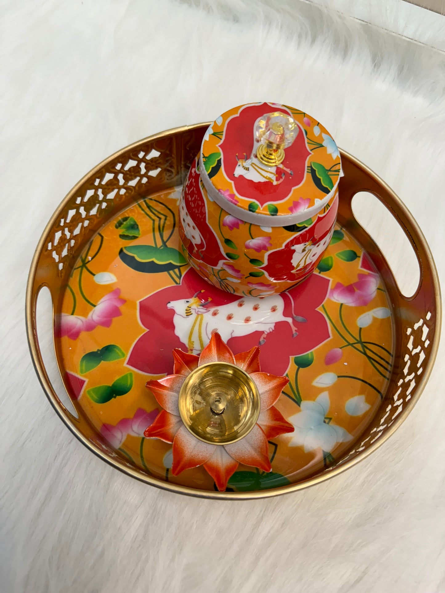 Tray, Jar & Diya Set