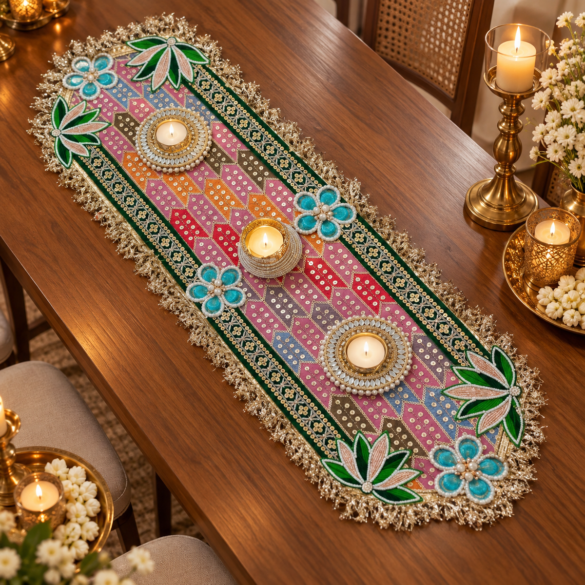 Table Runner with Tealights