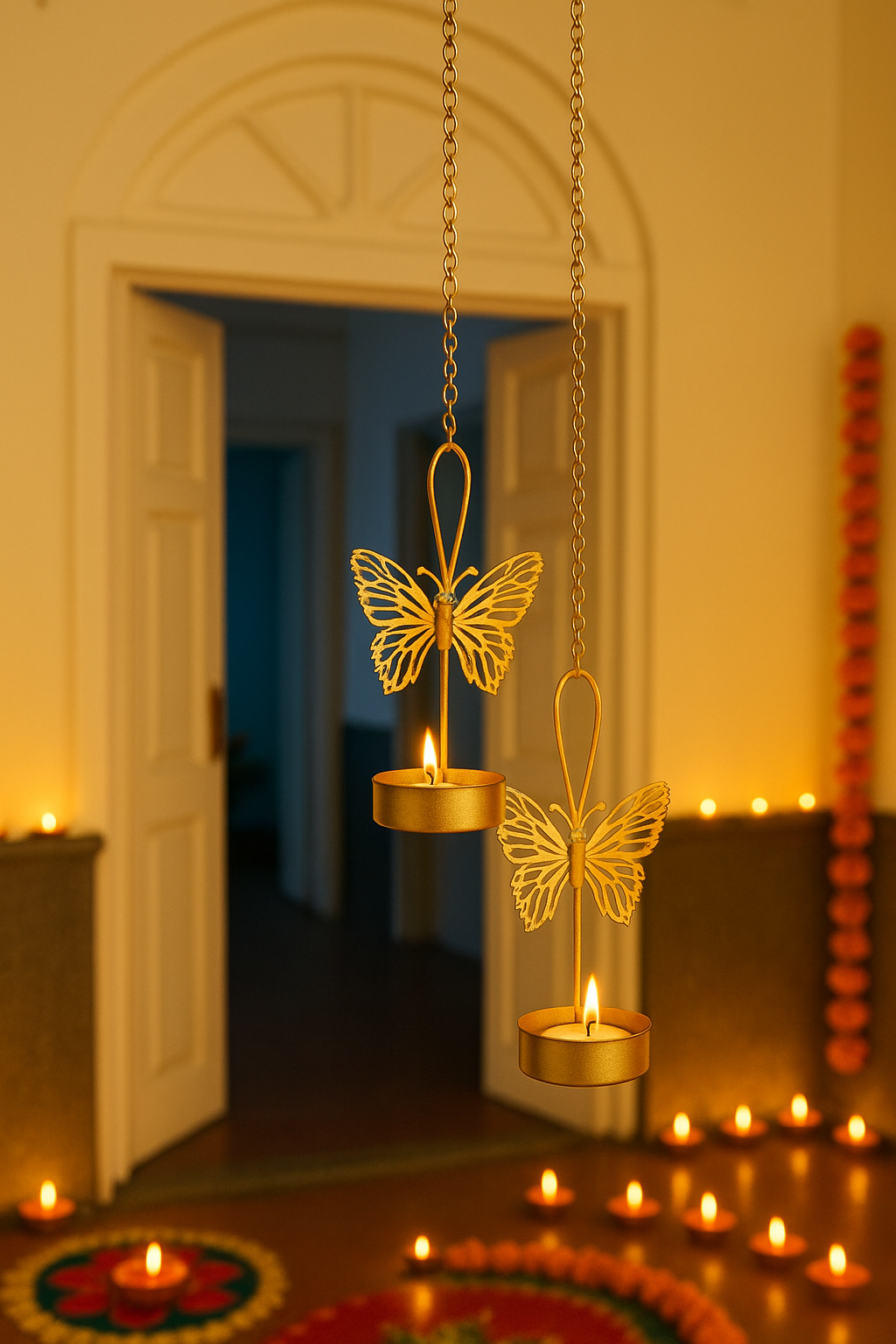 Set of 4 Butterfly Hanging Tealight