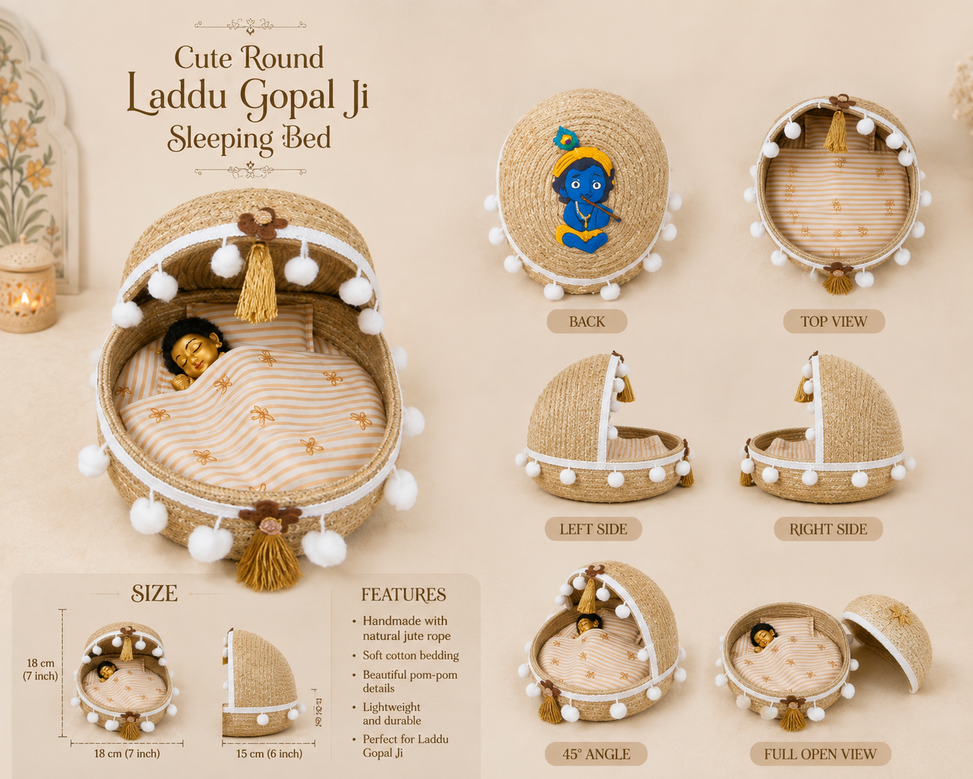 Ladoo Gopal Sleeping Bed