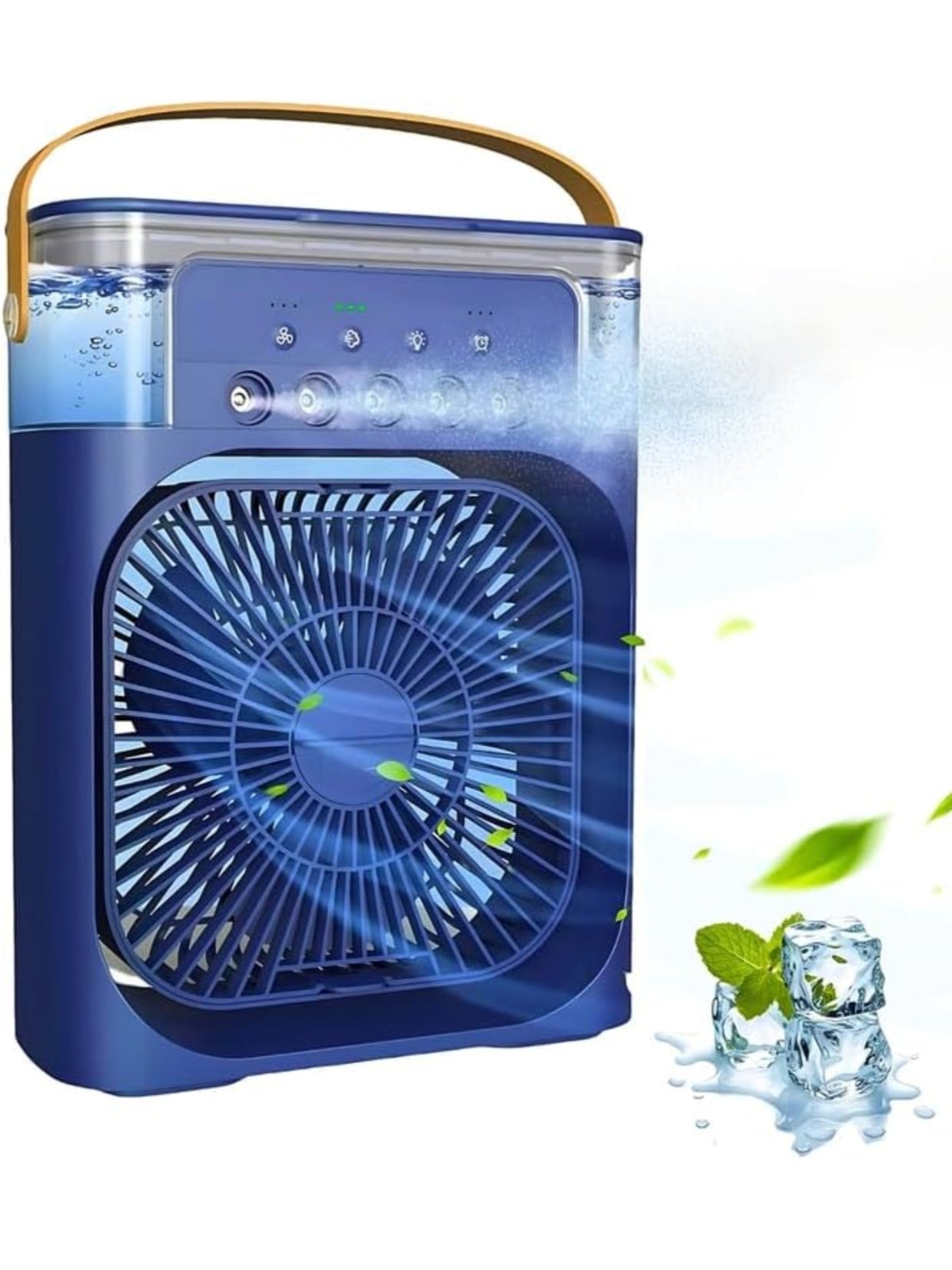 Mini Air Cooler with LED Light, Portable AC Fan Cooler, 3 Wind Speeds, 3 Spray Modes & Timer, Personal Cooling Mist Fan for Kitchen_Multicolor