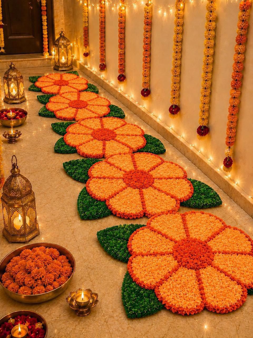 Set of 8 Floral Mats