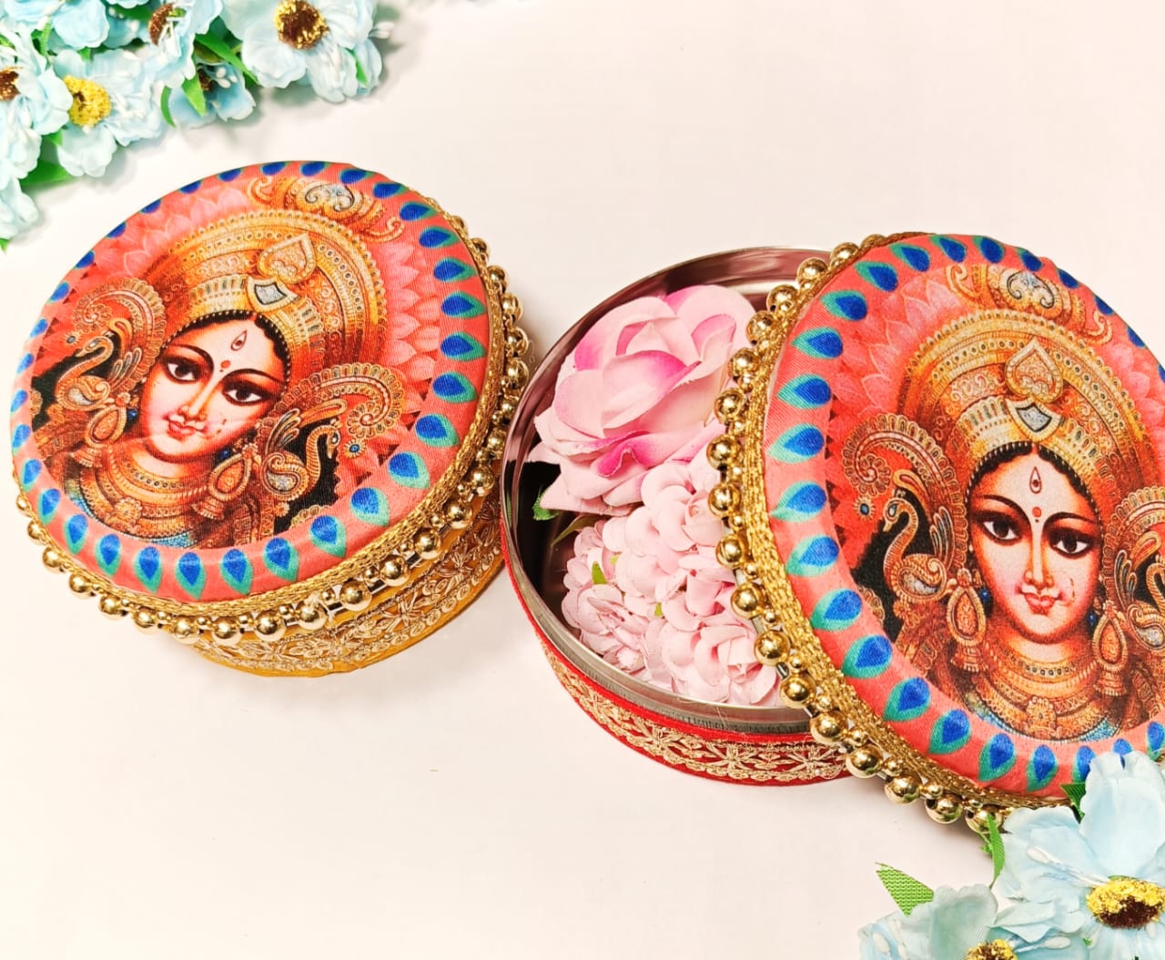 Decorated Stainless Steel Dabba ( Set of 5 )