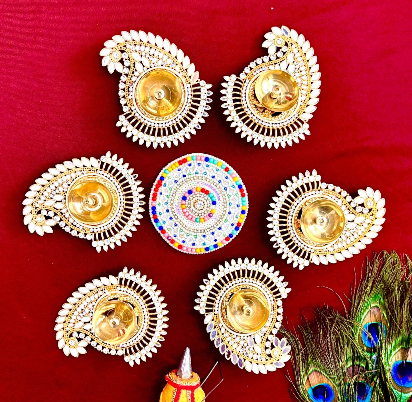 Kundan Work Akhand Diya