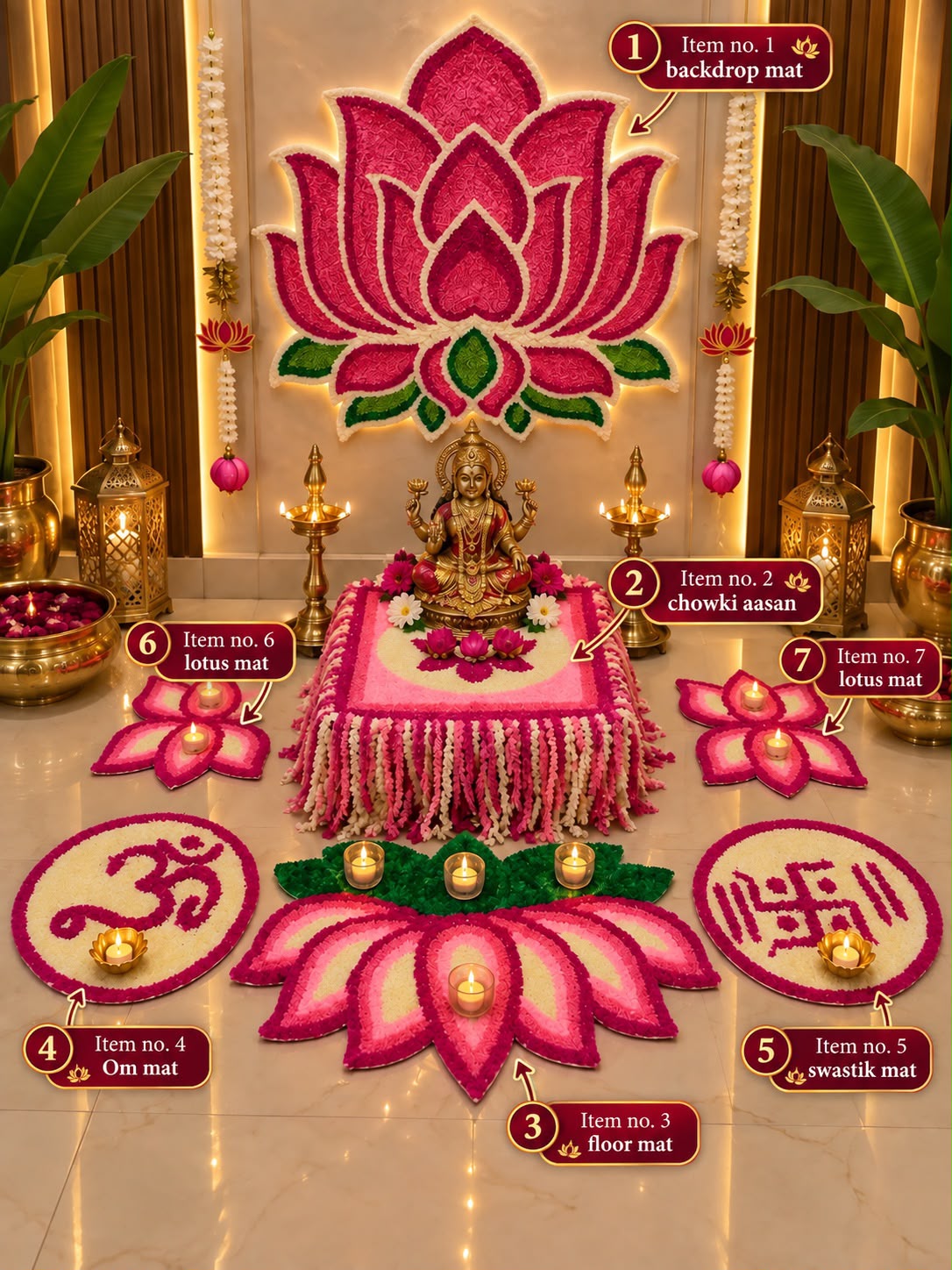 Kamal Lakshmi Narayan Backdrop Set of & pieces
