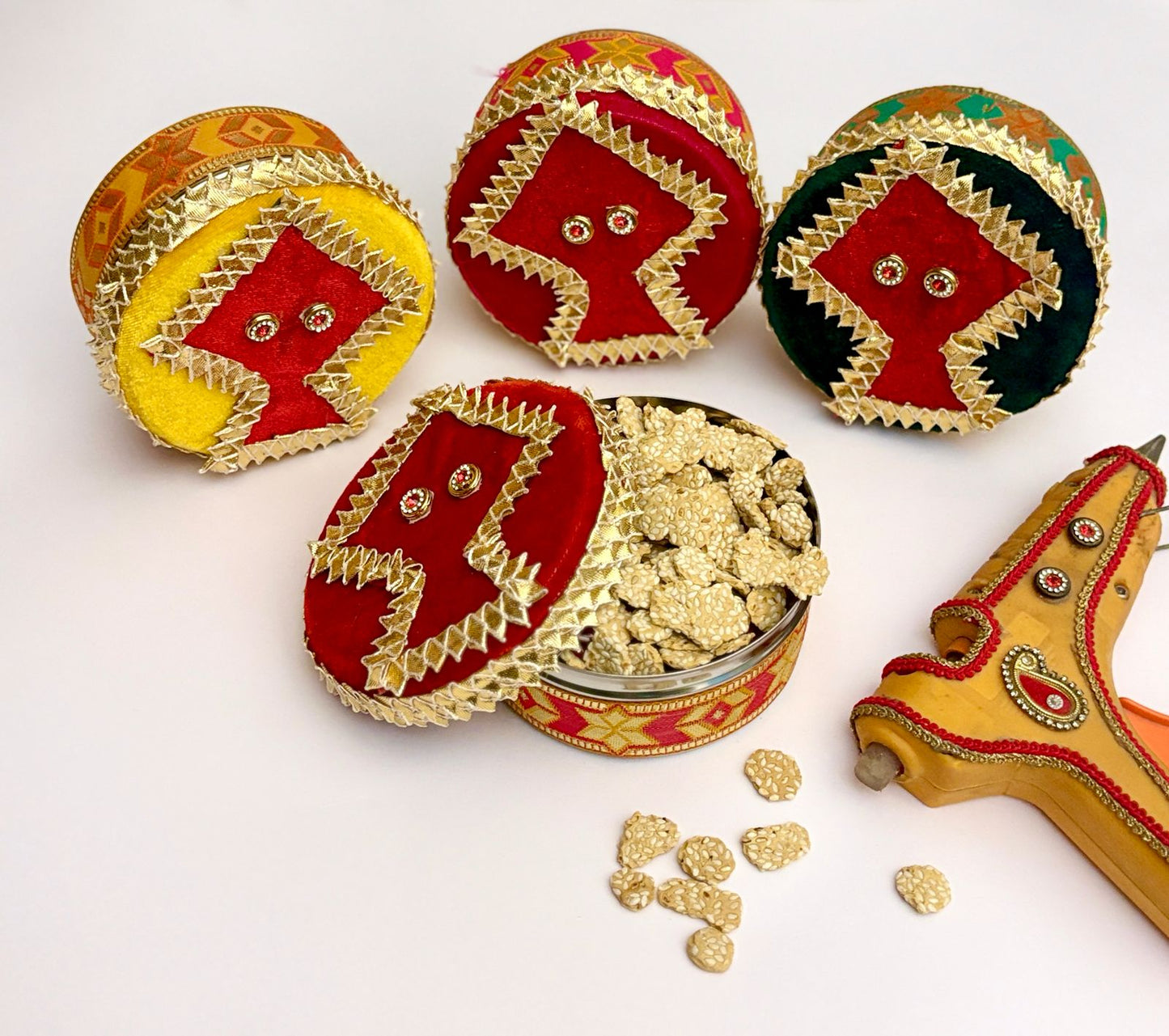 Sankranti / Lohri Stainless Steel Decorated Dabba