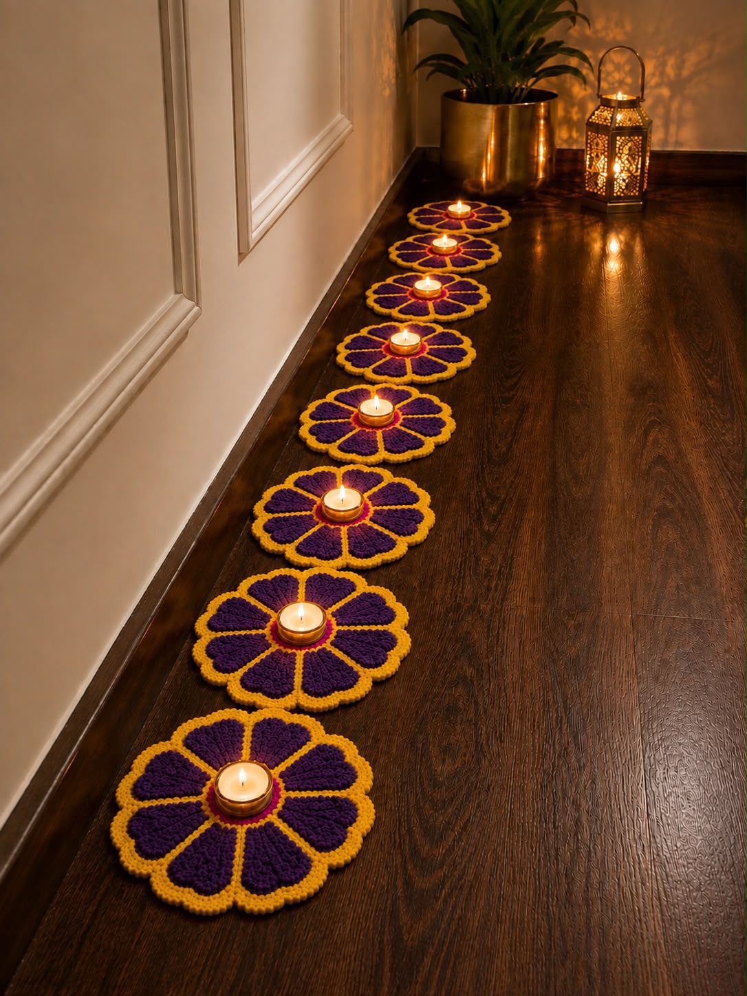 Set of 8 Flower Mats
