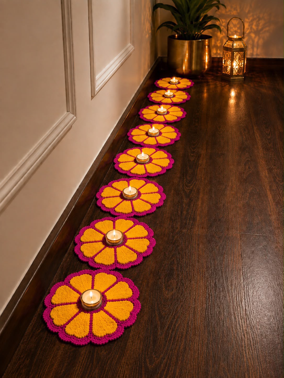 Set of 8 Flower Mats