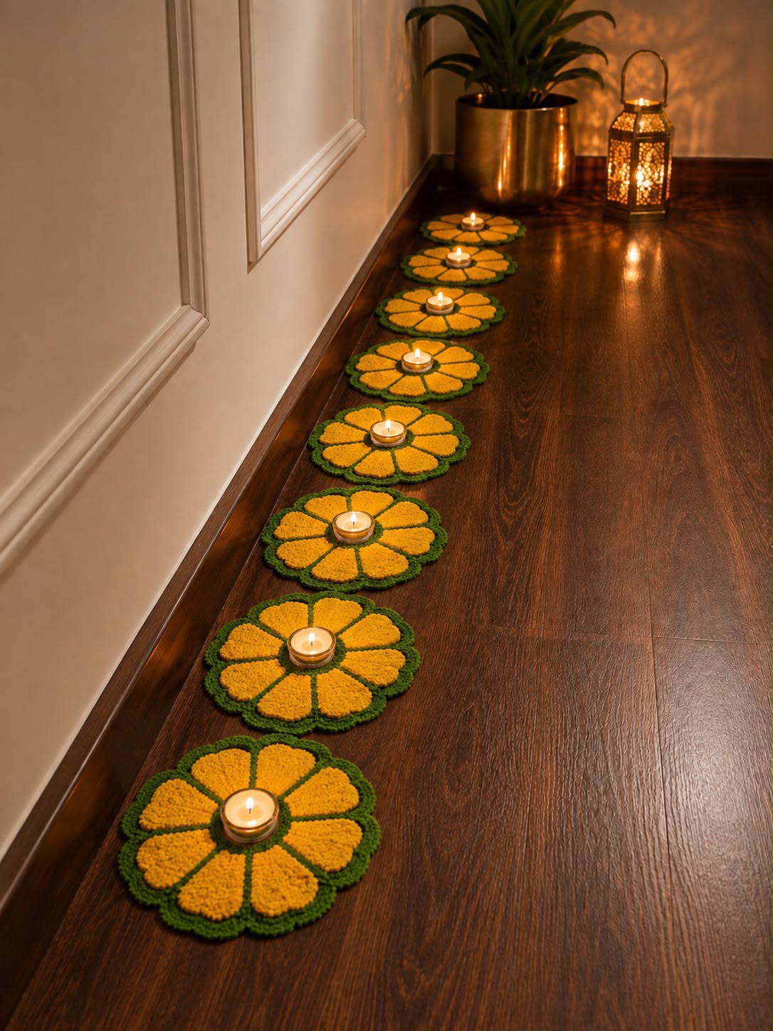 Set of 8 Flower Mats