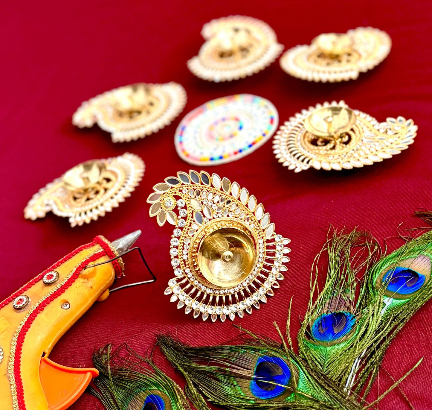 Kundan Work Akhand Diya