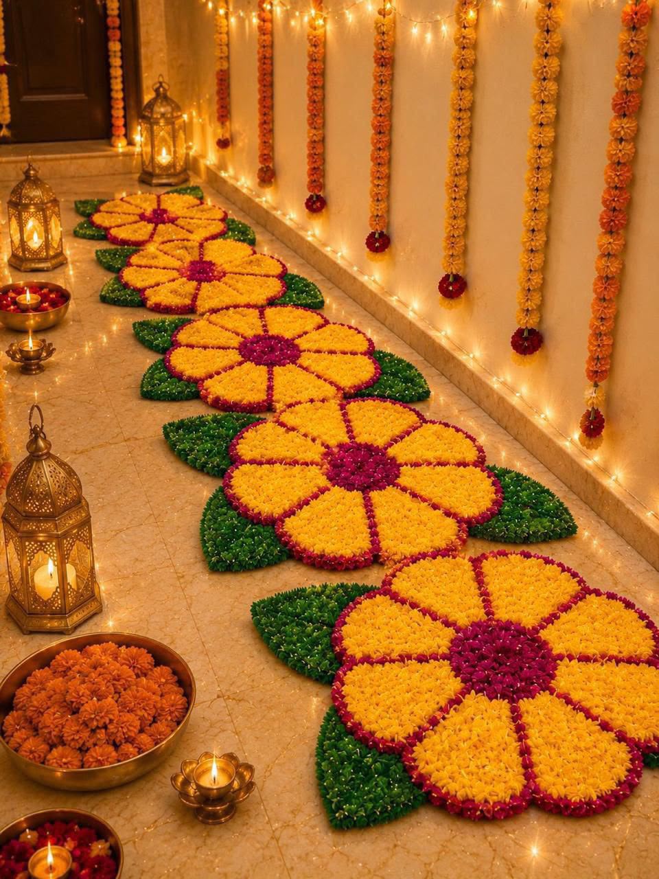 Set of 8 Floral Mats