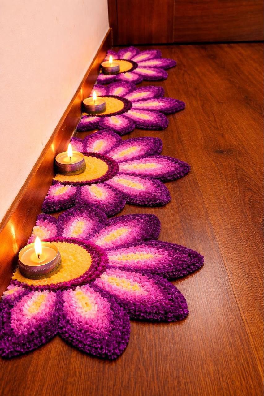 Set of 8 Floral Staircase Mats