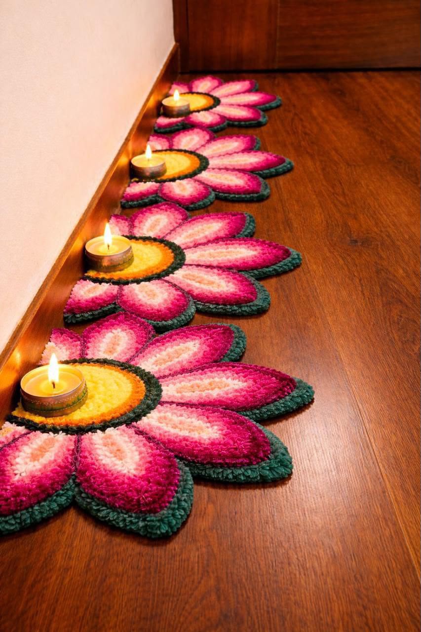 Set of 8 Floral Staircase Mats