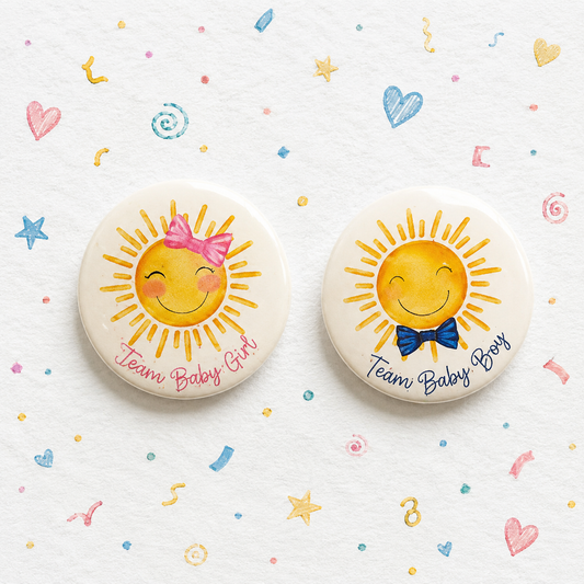 Baby Shower Team Girl Team Boy Badge ( Pin )