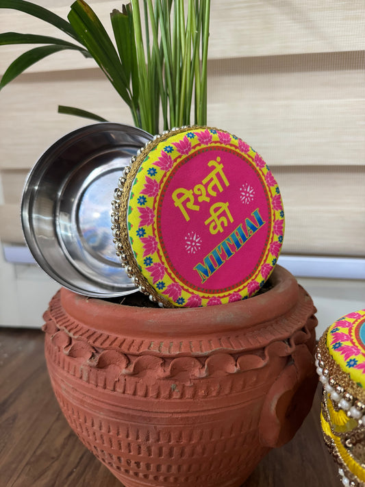 Decorated Stainless Steel Dabba ( Set of 5 )