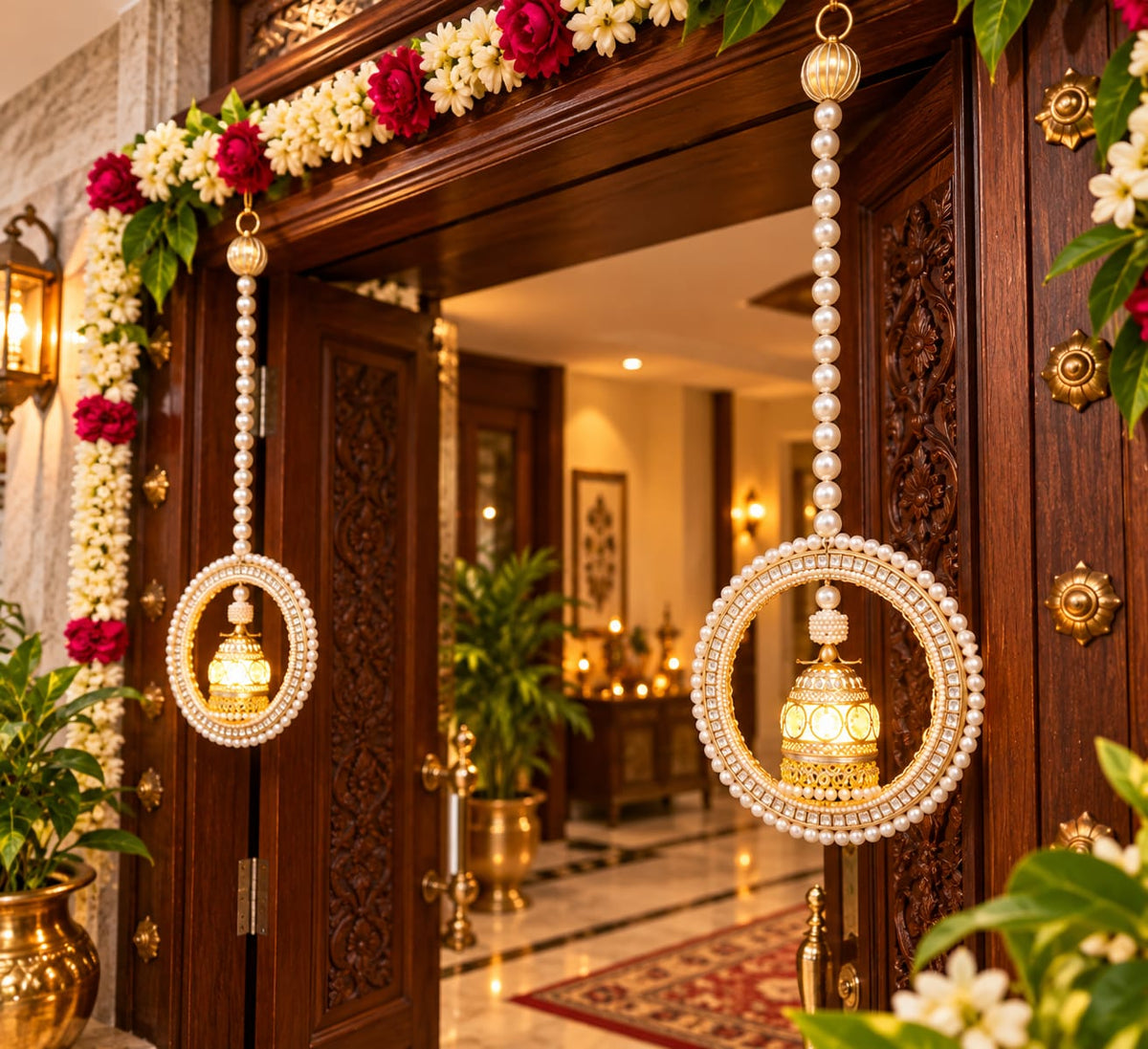 Set of 2 Reversible Door Toran with LED