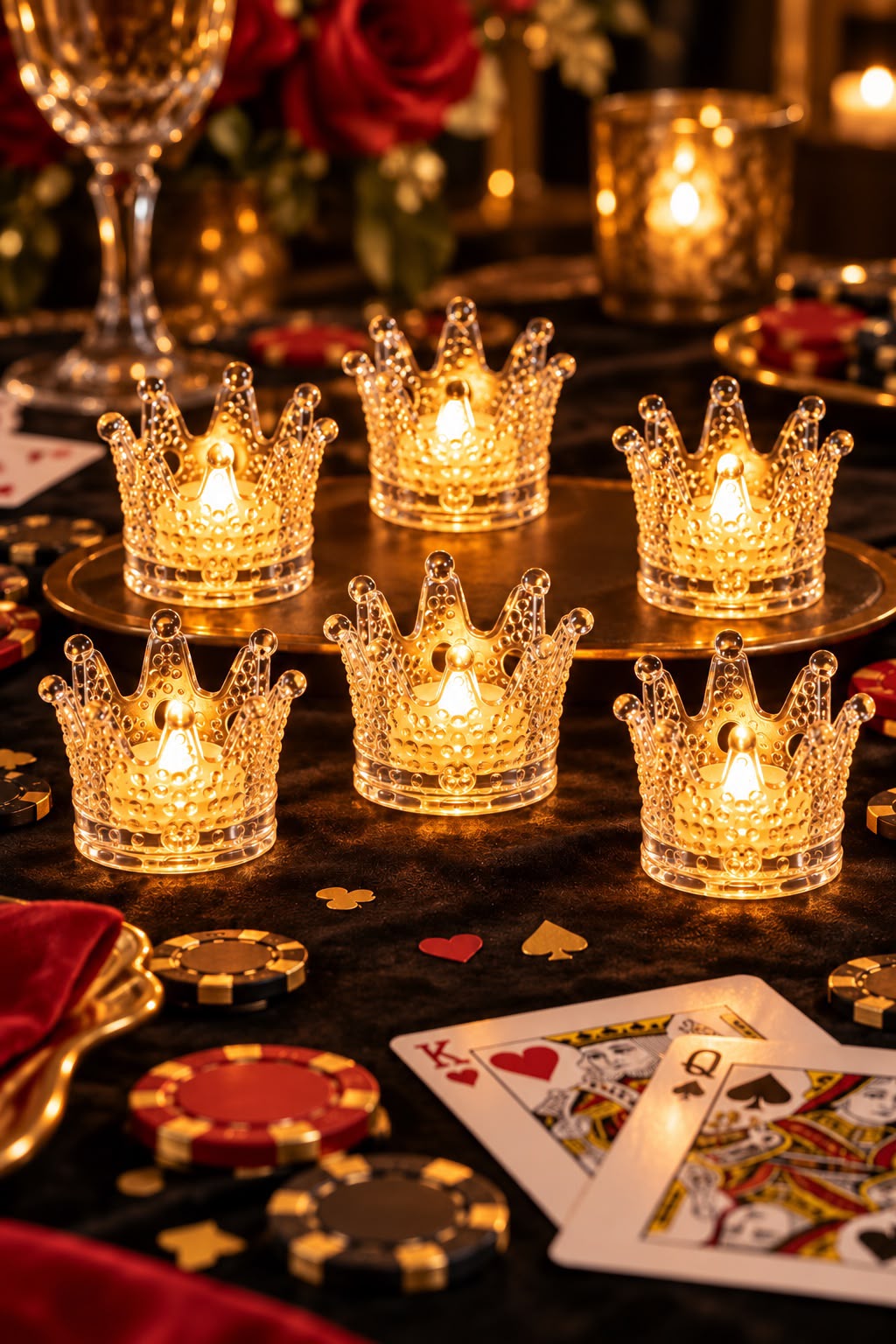 Set of 12 Crown LED candles