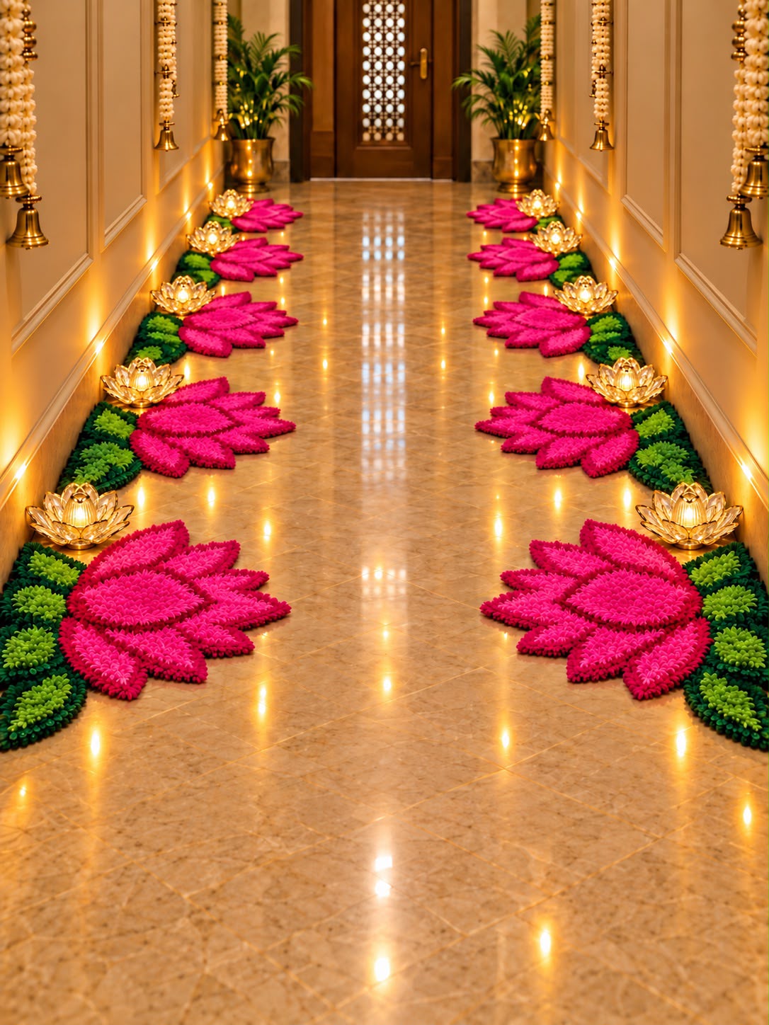 Set of 8 Lotus Rangoli Mats