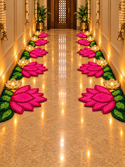 Set of 8 Lotus Rangoli Mats