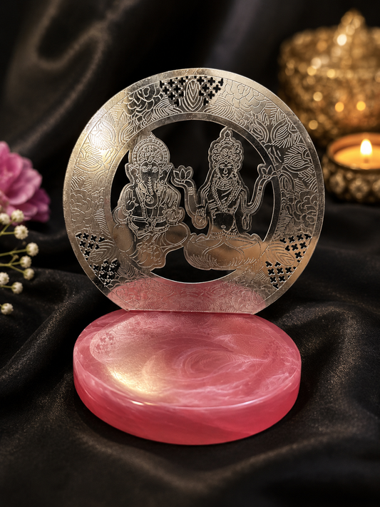 Rose Quartz Laxmi Ji Ganesh Ji
