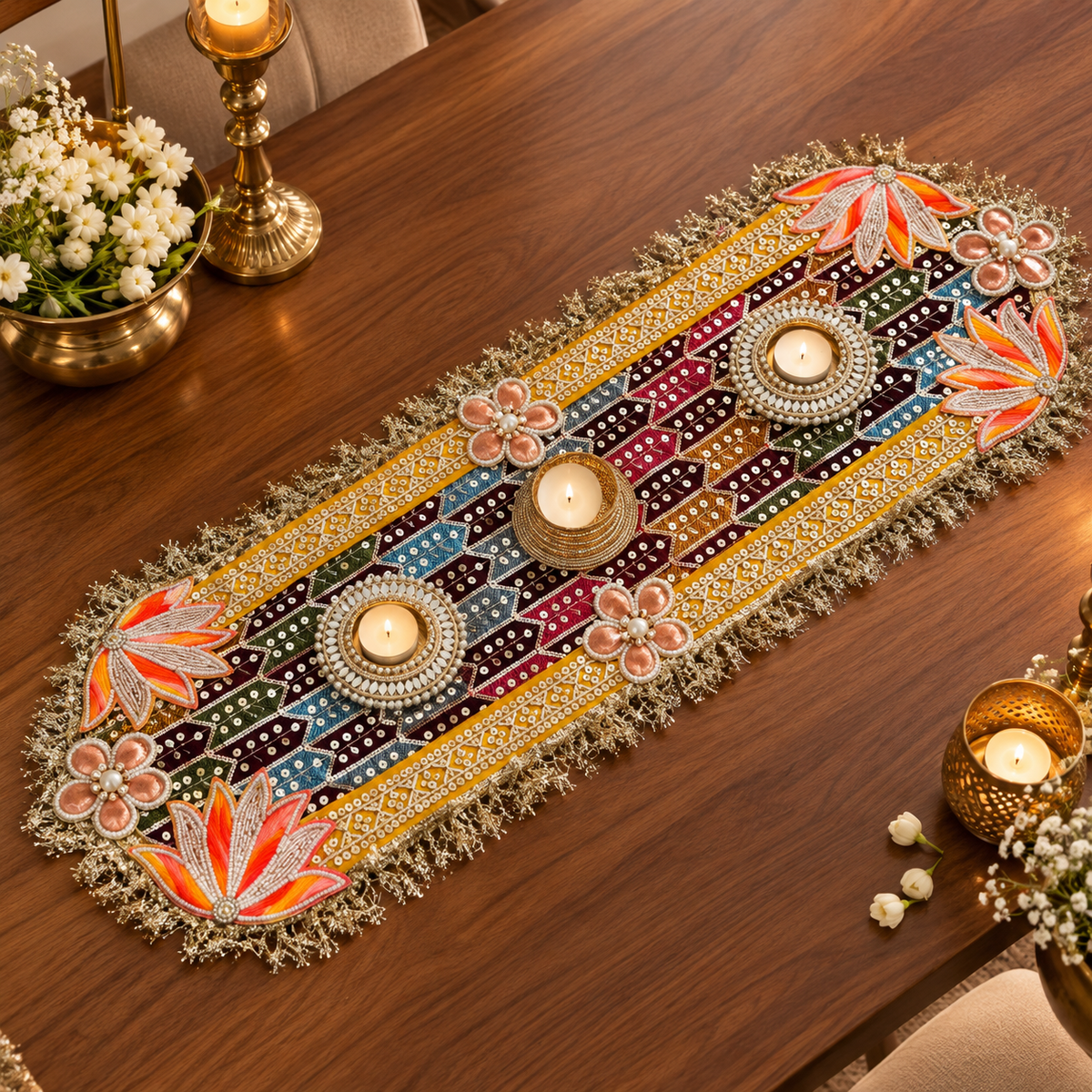 Table Runner with Tealights