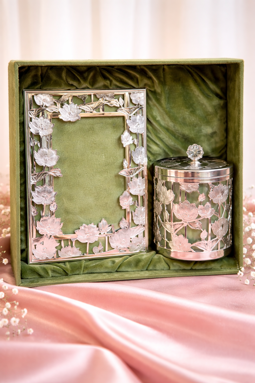 Frame Jar Container Velvet Box