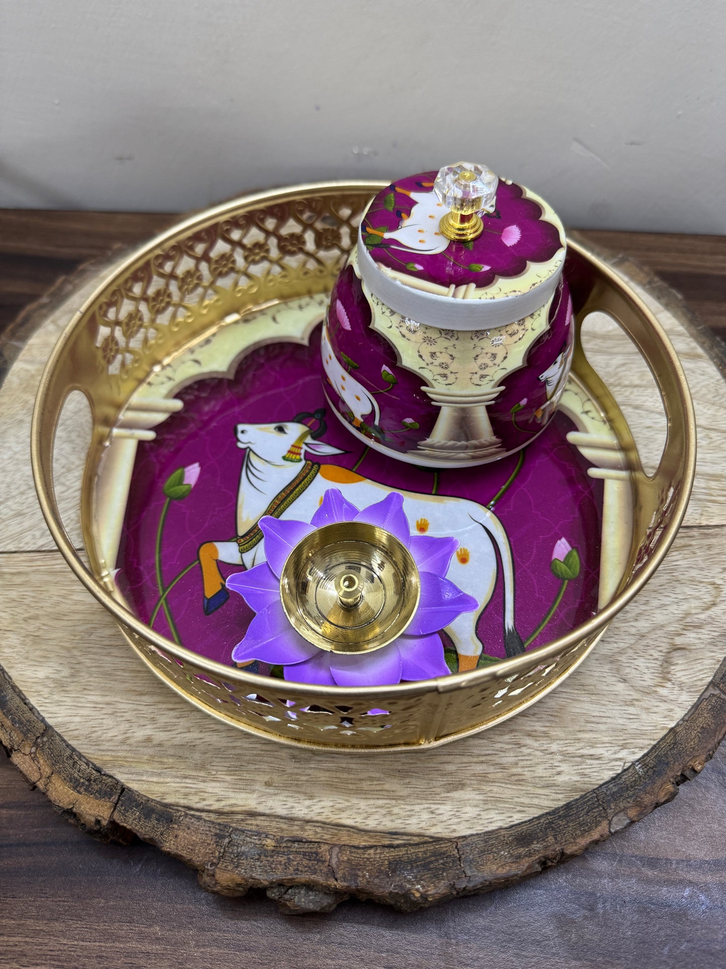 Tray, Jar & Diya Set