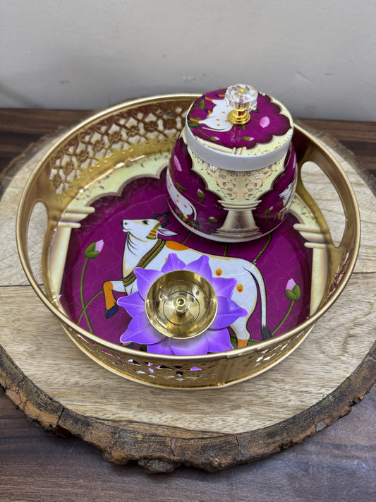 Tray, Jar & Diya Set
