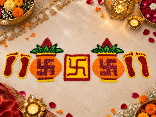 Set of 5 pieces Rangoli Mat for Door Entrance