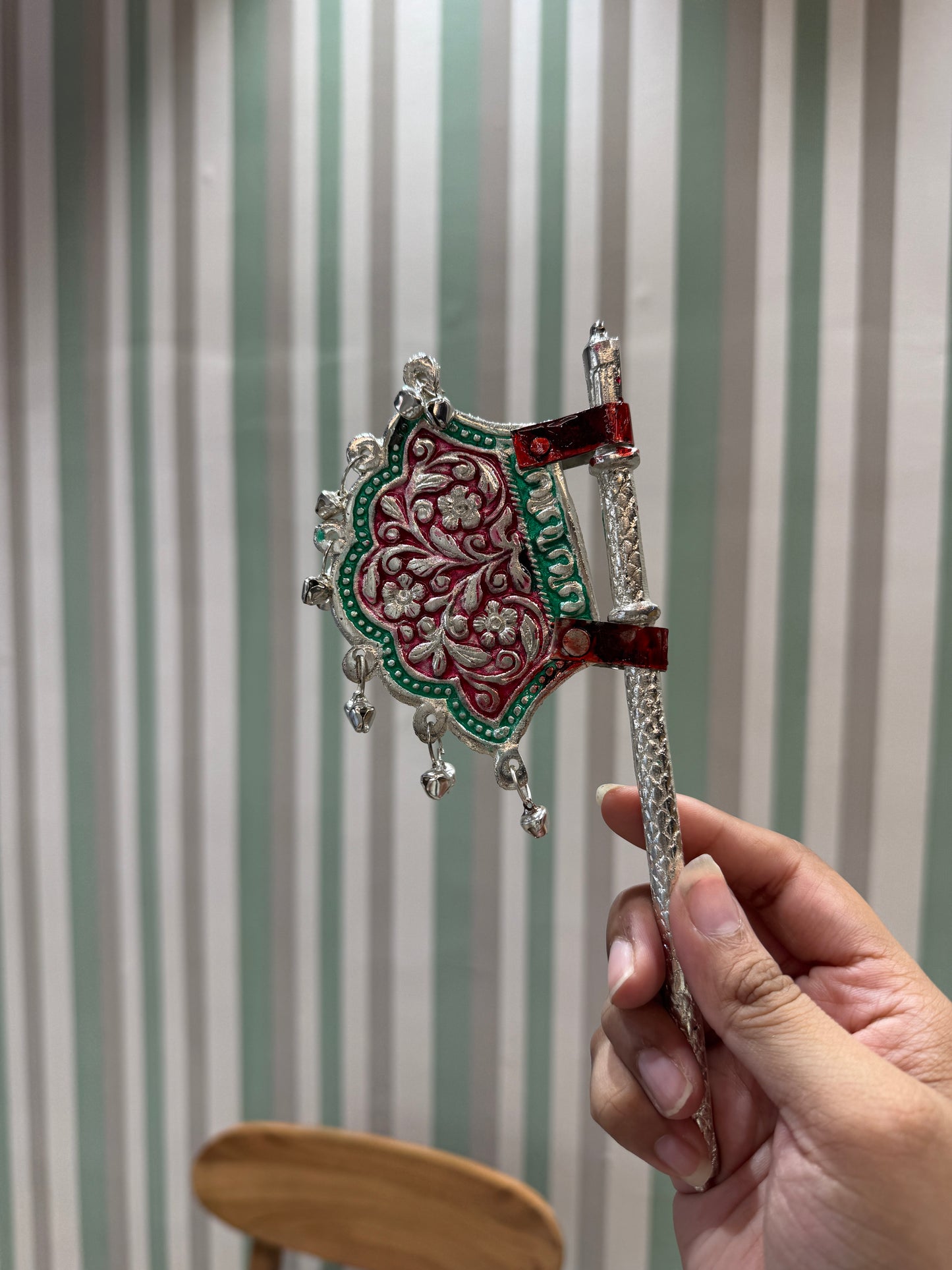 Meenakri German Silver Pankhi / Pankha