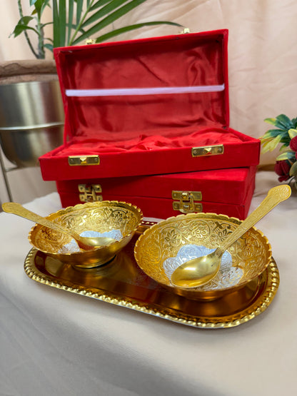 Dual Tone Spoon Bowl Tray Set
