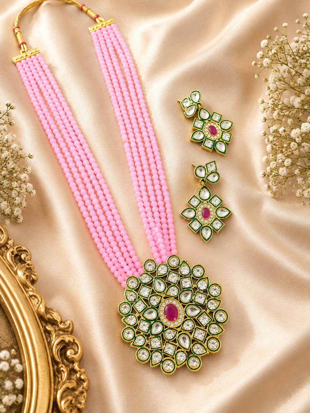 Kundan Necklace & Earrings Set