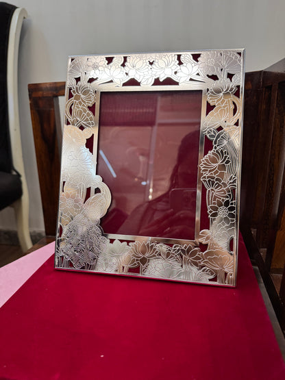 German Silver Frame Pecock Box Gift Set
