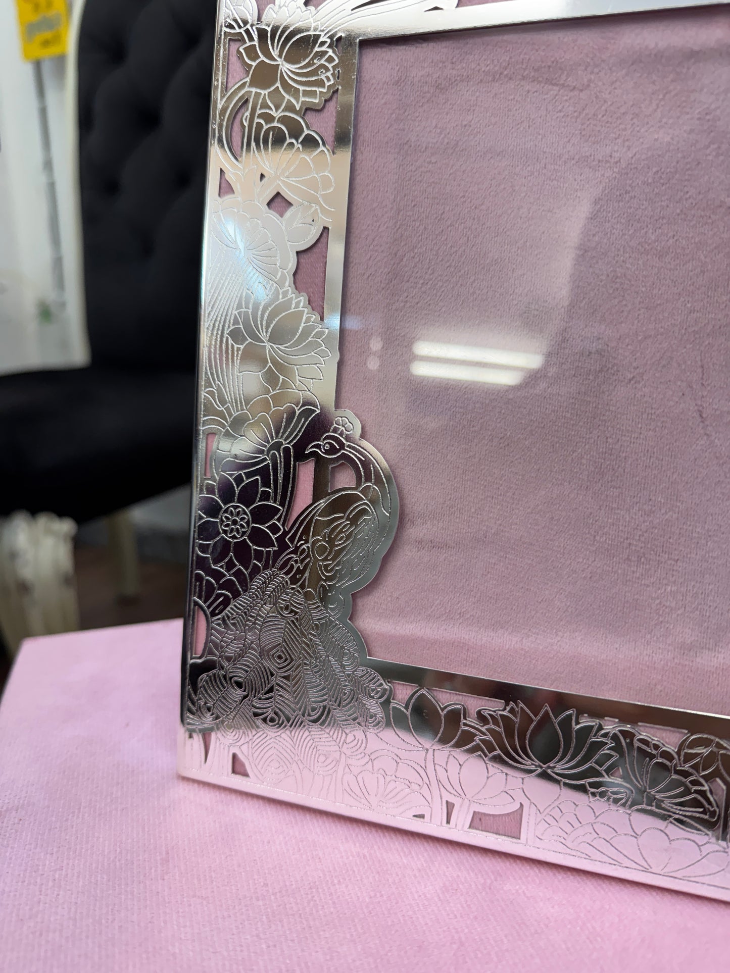 German Silver Frame Pecock Box Gift Set