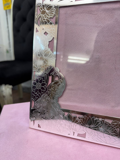 German Silver Frame Pecock Box Gift Set