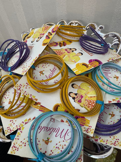 Set of 6 Velvet Bangles with Card