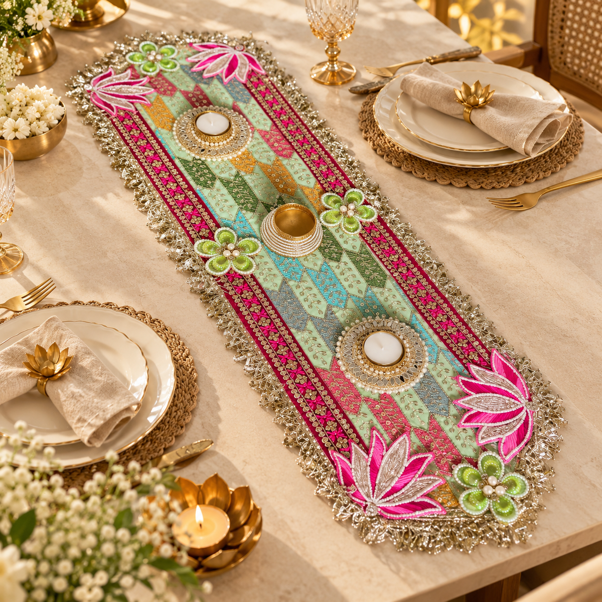 Table Runner with Tealights
